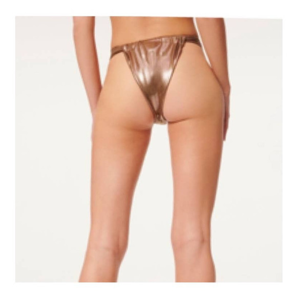 Good American Foil Ruched Bikini Bottom Mocha Foil Size 3 US Large - Picture 5 of 9
